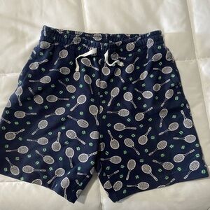 Janie and Jack Navy Tennis Print Shorts
